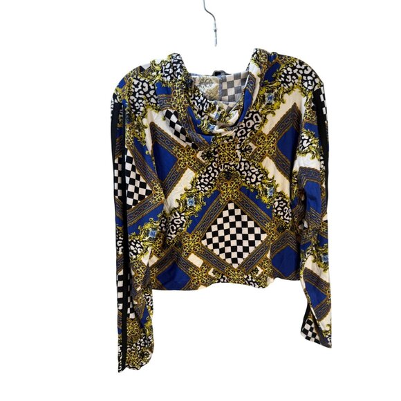 New Look XL Hooded Long Sleeve Top With Geometric‎ & Baroque Print Multicolor - Picture 2 of 8
